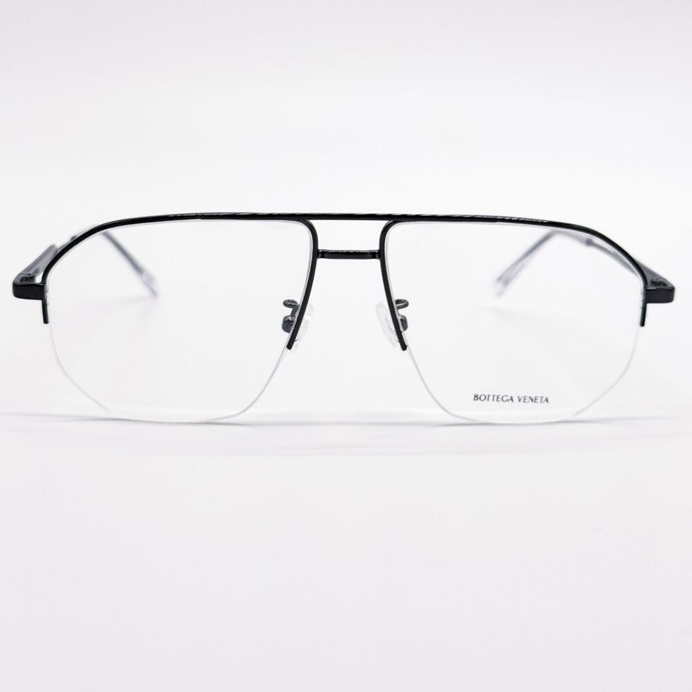 NEW BOTTEGA VENETA EYEGLASSES BV1109O 001 BLACK AVIATOR UNISEX EYEWEAR